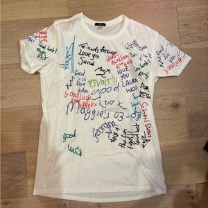 Japanese Fabric Graphic Tee with Multicolor Print